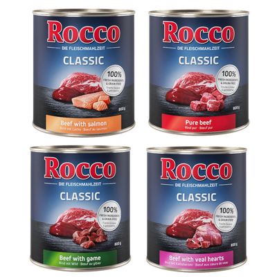 Rocco Classic marha kacsával, 800 g konzerv. 100% friss összetevők és gabonamentes recept.