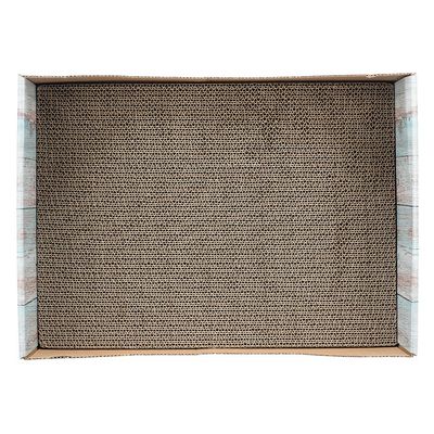Rectangular corrugated cardboard scratching mat, suitable for pet claw care.