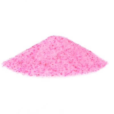 Pile of pink granules, possibly decorative or functional material.