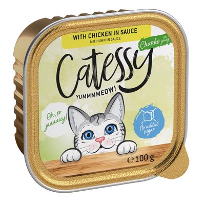 Catessy nedves eledel csirkével szószban, darabok gravy-ben, hozzáadott cukor nélkül, 100g tálca.
