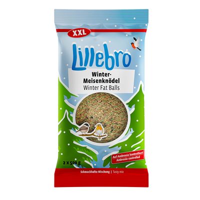 Lillebro Winter-Meisenknödel XXL, 2 x 500 g, ízletes keverék, ambroziára ellenőrizve.