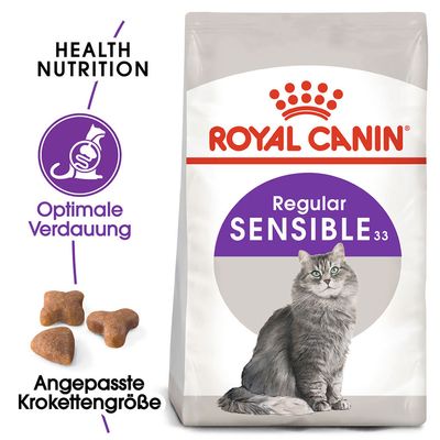 Royal Canin Regular Sensible 33 Katzenfutter. Optimale Verdauung, angepasste Krokettengrösse. Health Nutrition für empfindliche Katzen.