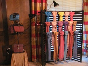 scarf and purse display at home show