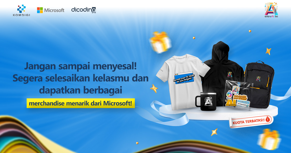 Jangan Sampai Menyesal! Raih Merchandise Eksklusif dengan Menyelesaikan Kelas di Program elevAIte with Dicoding 🚀