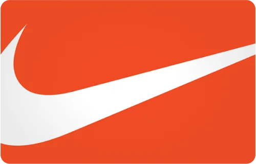 Image of a virtual gift card from Nike, showcasing the Nike logo and swoosh.