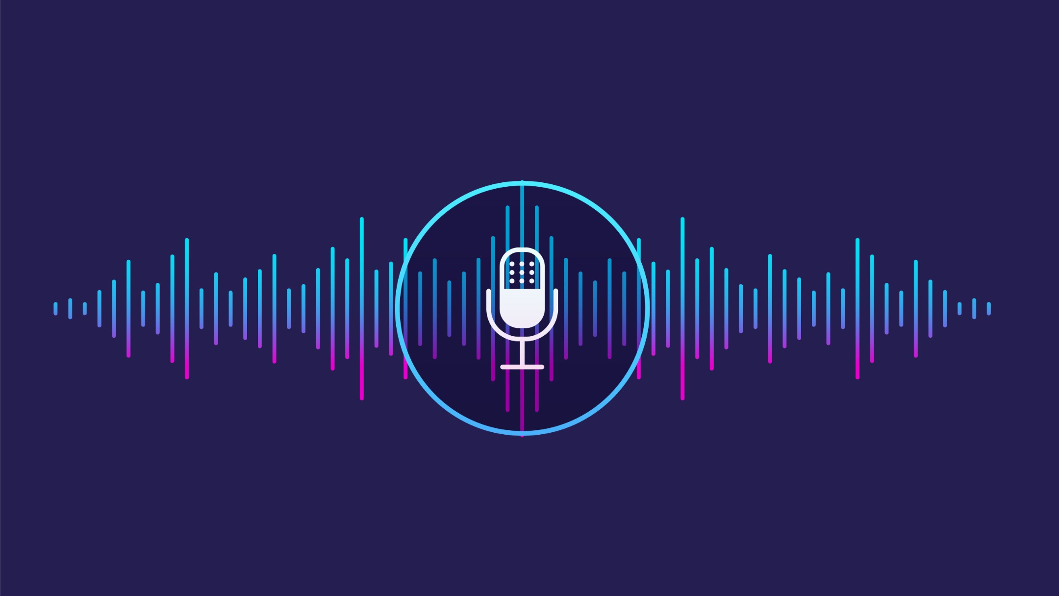 voice messaging mic with sound waves