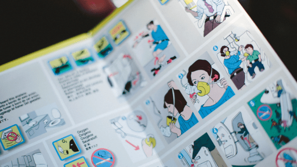 Leaflet guide on how to put on a oxygen mask