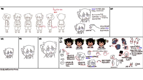 シャオヘイの設定画。