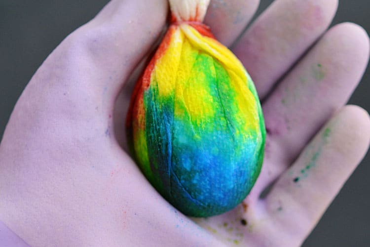 These tie dye Easter eggs are SO FUN and they're so simple to make! The colours are bright and beautiful and the eggs are completely safe to eat!