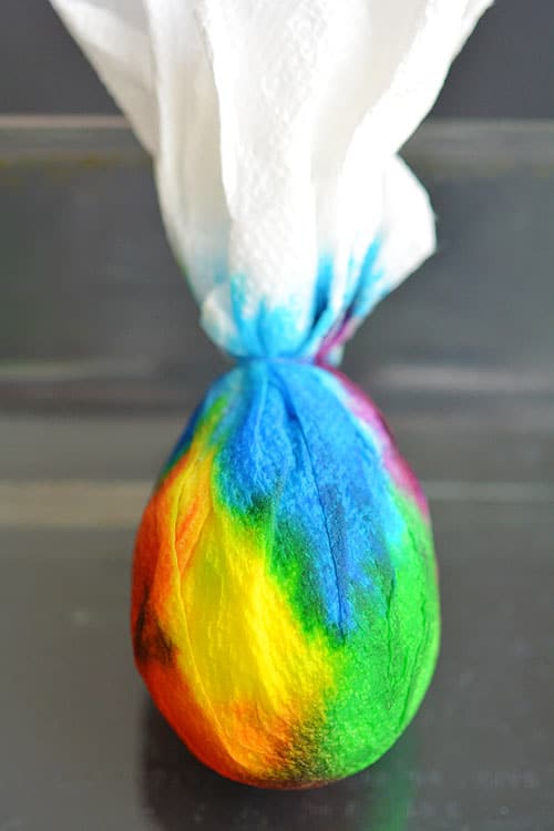 These tie dye Easter eggs are SO FUN and they're so simple to make! The colours are bright and beautiful and the eggs are completely safe to eat!