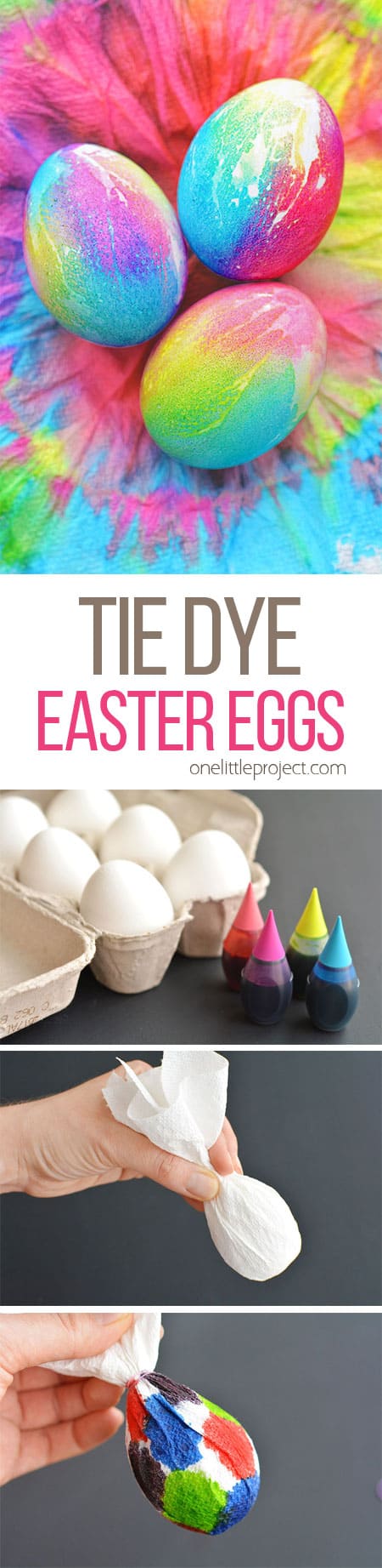 These tie dye Easter eggs are SO FUN and they're so simple to make! The colours are bright and beautiful and the eggs are completely safe to eat!