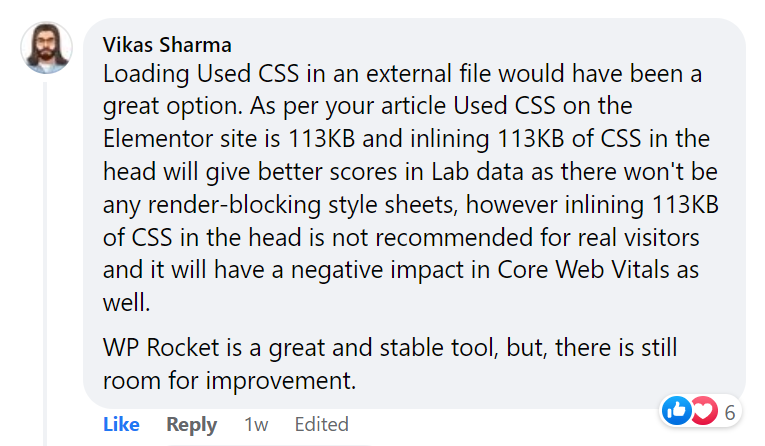 Wp rocket used css