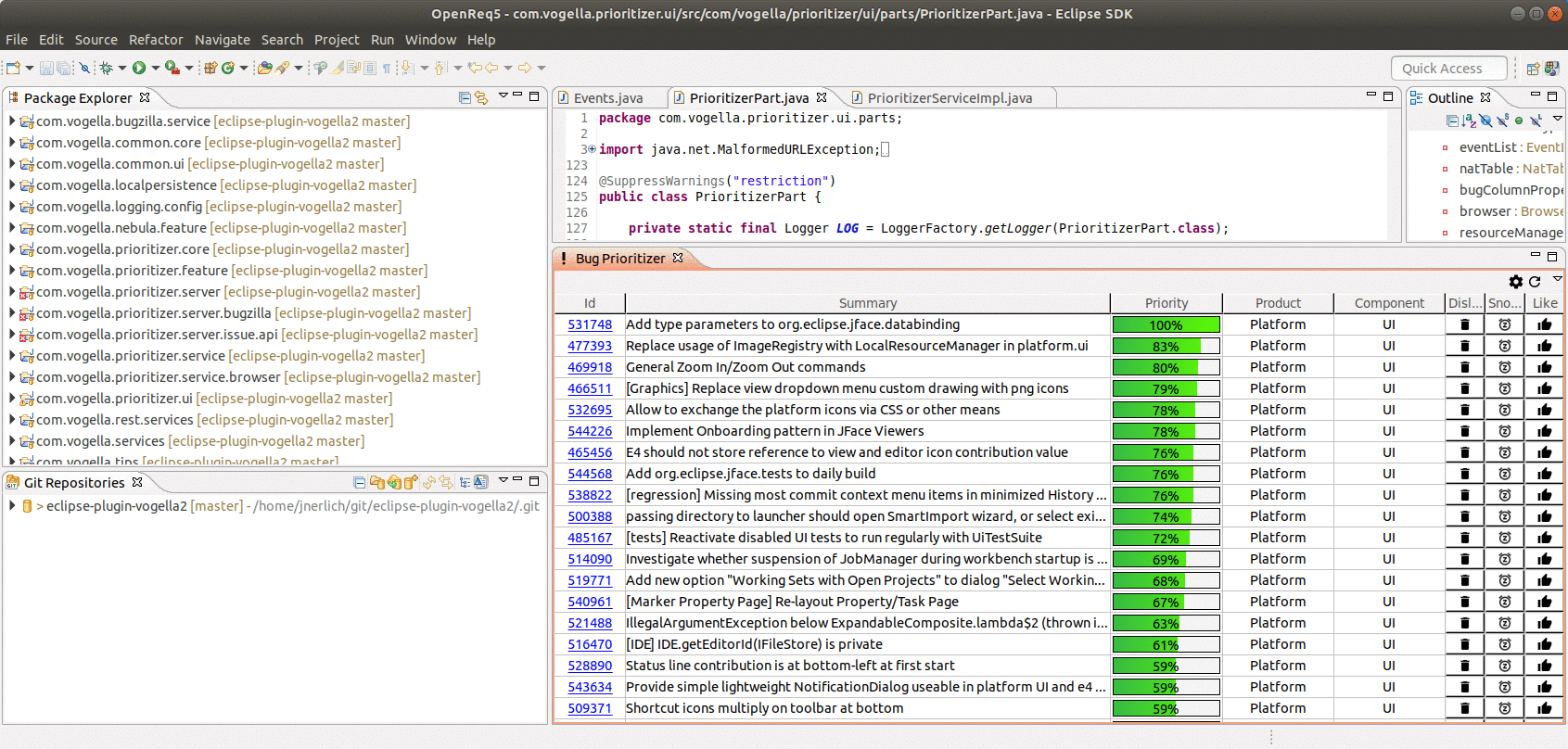 Eclipse Plugin to OpenReq Requirements Engineering project