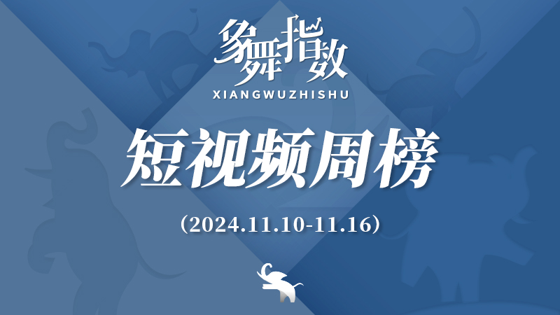 象舞指数｜短视频周榜（2024年11月10日—11月16日）