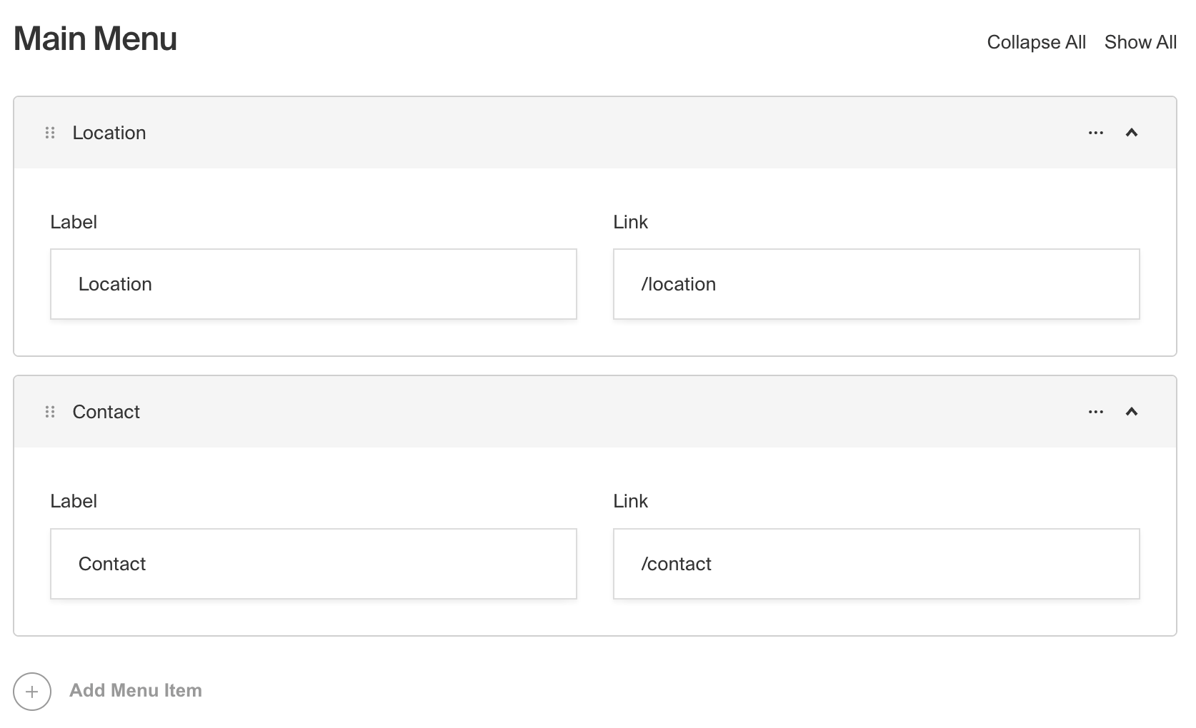 Array field with two Rows in Payload Admin Panel