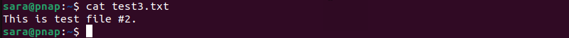 terminal output for cat test3.txt