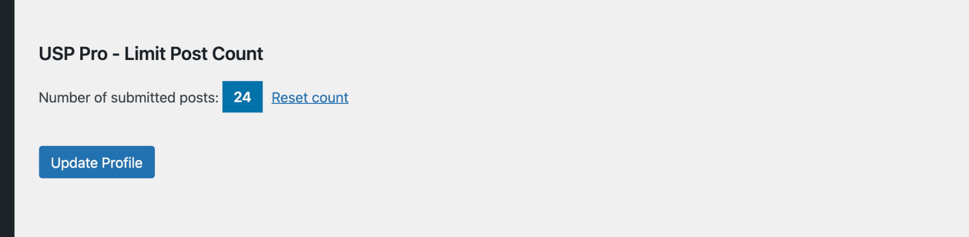 Limit Posts: User Profile Screen