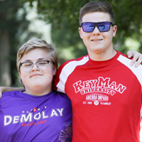 boys in demolay Smiling boys with arms around each other.