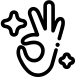 Indicating approval using hand gesture icon