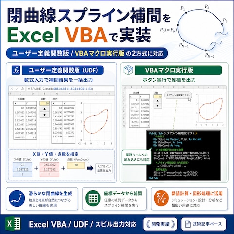閉曲線スプライン補間のVBA実装