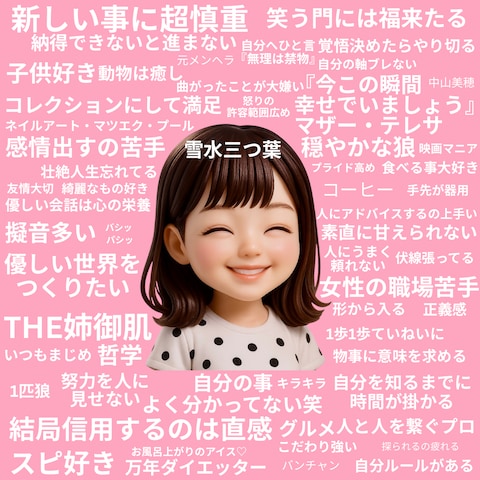 一枚でわかる、雪水☘️三つ葉 情報量多めの自己紹介画像です✨