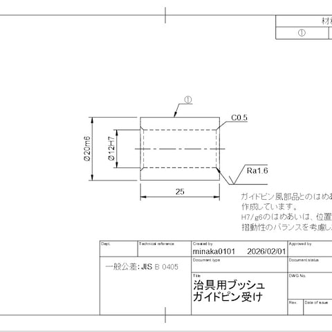 治具用ブッシュ