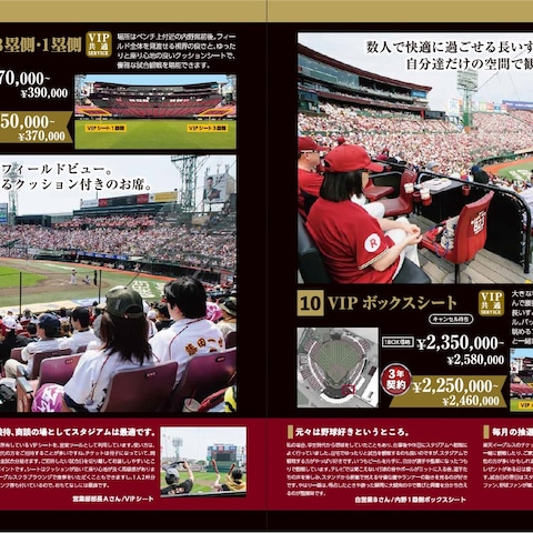 野球スタジアム年間シート案内パンフレット