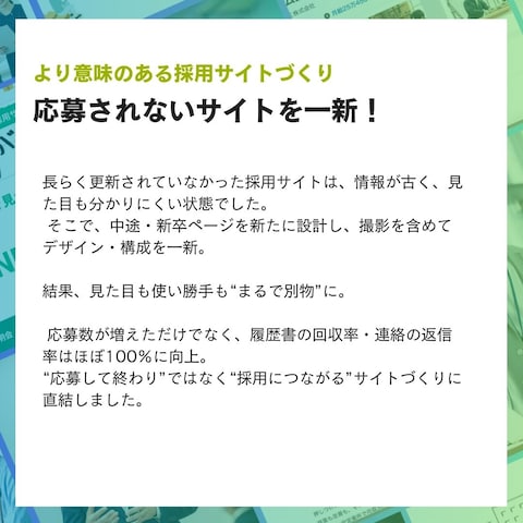 【医療法人採用サイト】生まれ変わって返信率ほぼ100%に!