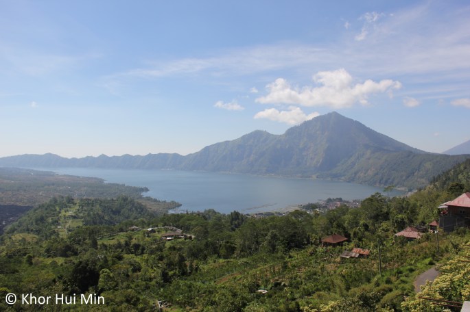 Kintamani volcano is surrounded by water