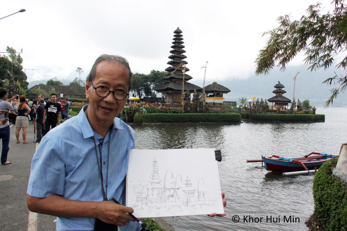 My father, Khor Seow Hooi, did a sketch at the temple