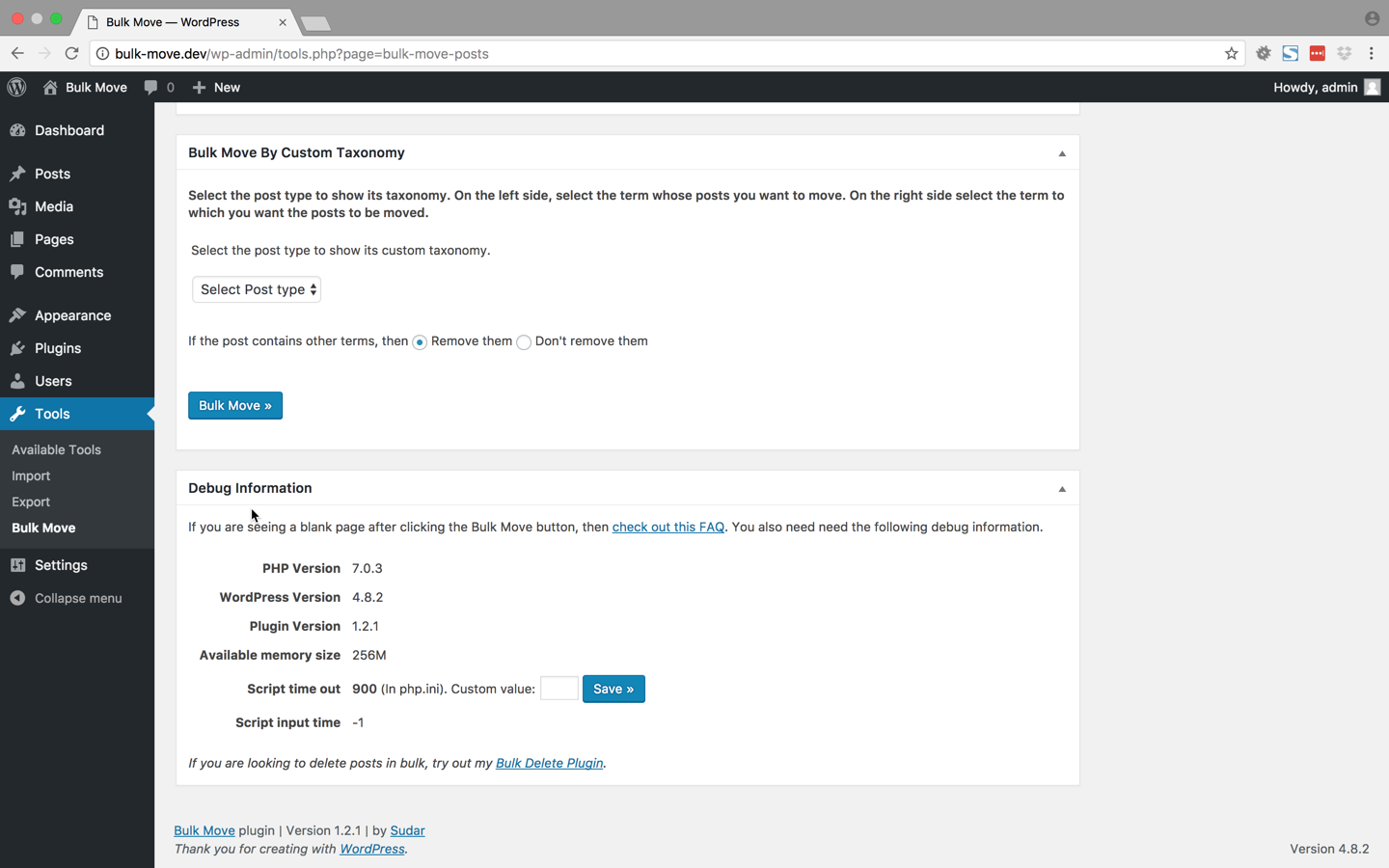 In case you are facing issues and have to give us information about your server, then you can copy the information from the Debug Information module.