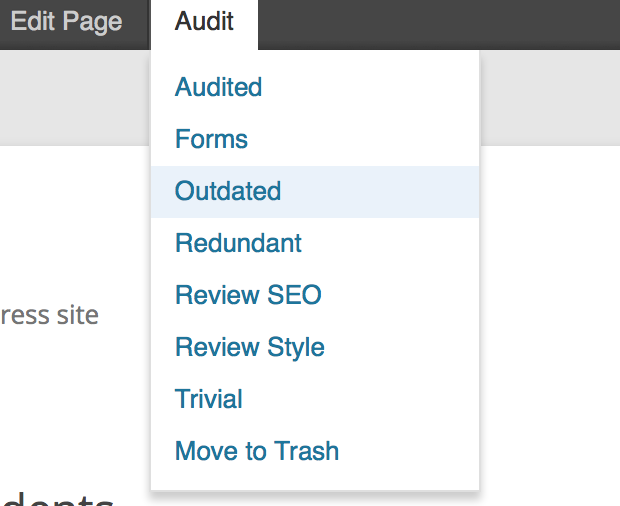 Categorizing a page from the front end using the admin bar