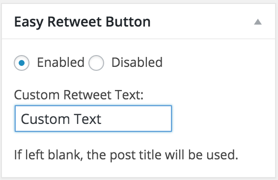 Enable/Disable button in the write post/page page