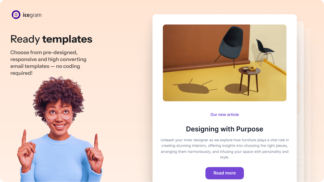 Email designs even for sales and promotions