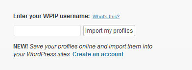 Import online profiles with your WPIP username