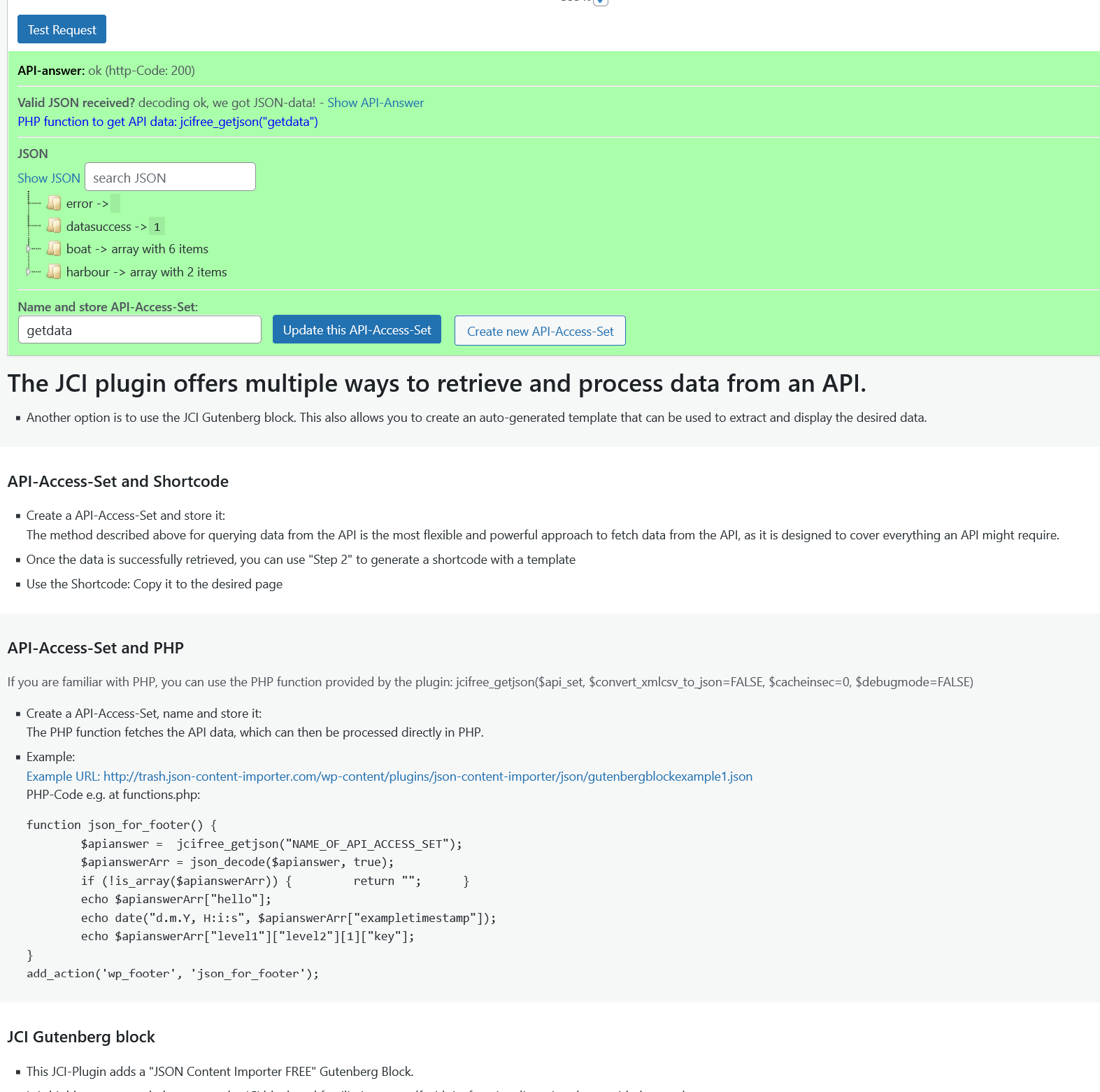 Configure your JCI settings: SSL? Cache? Gutenberg?