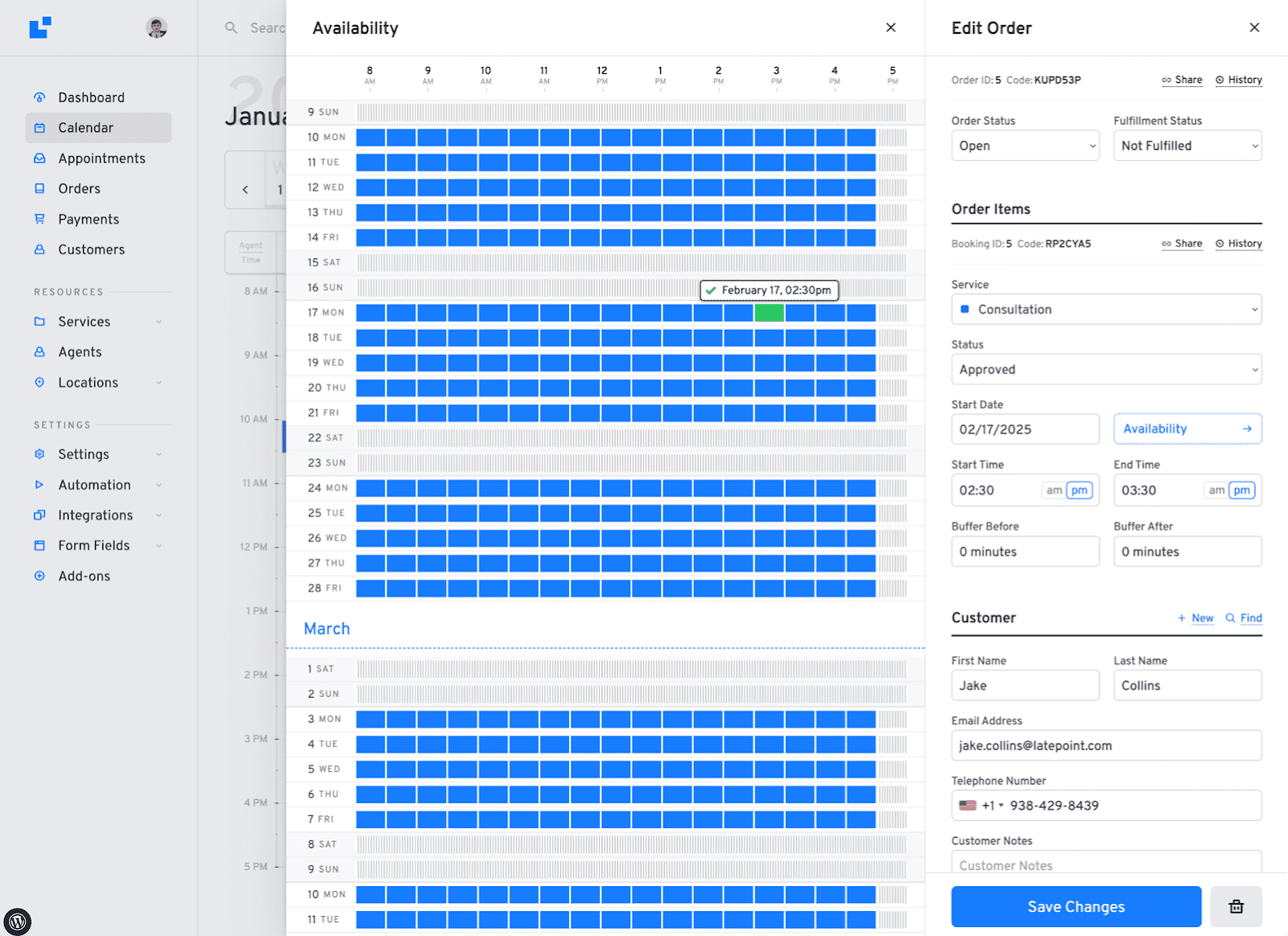Calendar view - Easily view appointments by day, week, or month.