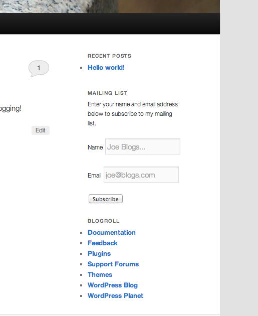 Example Widget in Use