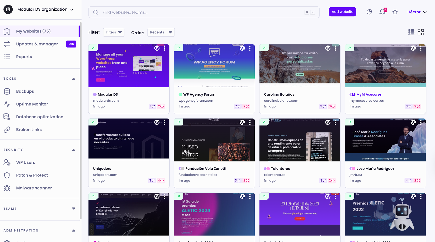 Modular DS dashboard