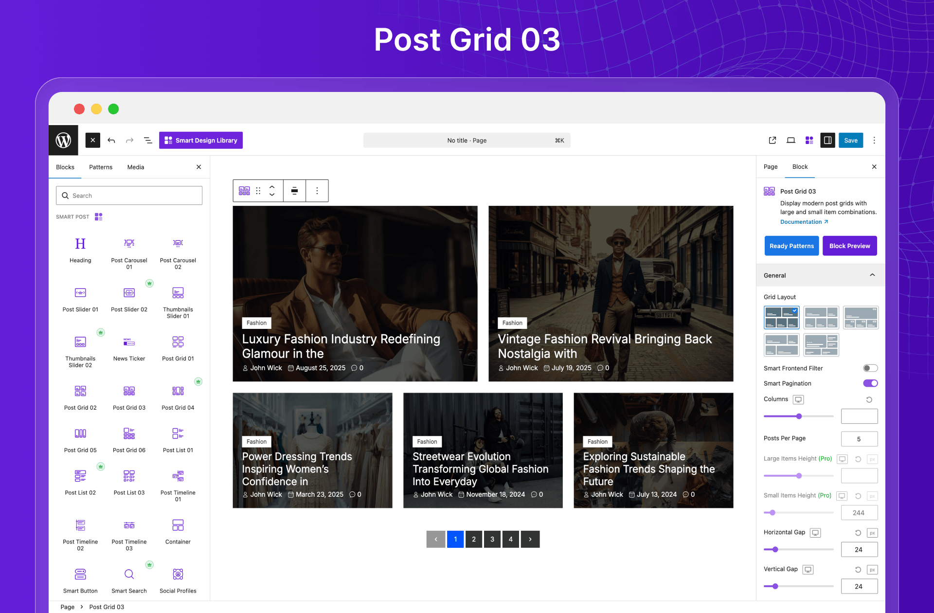 Post Grid 03 with Ajax Number Pagination