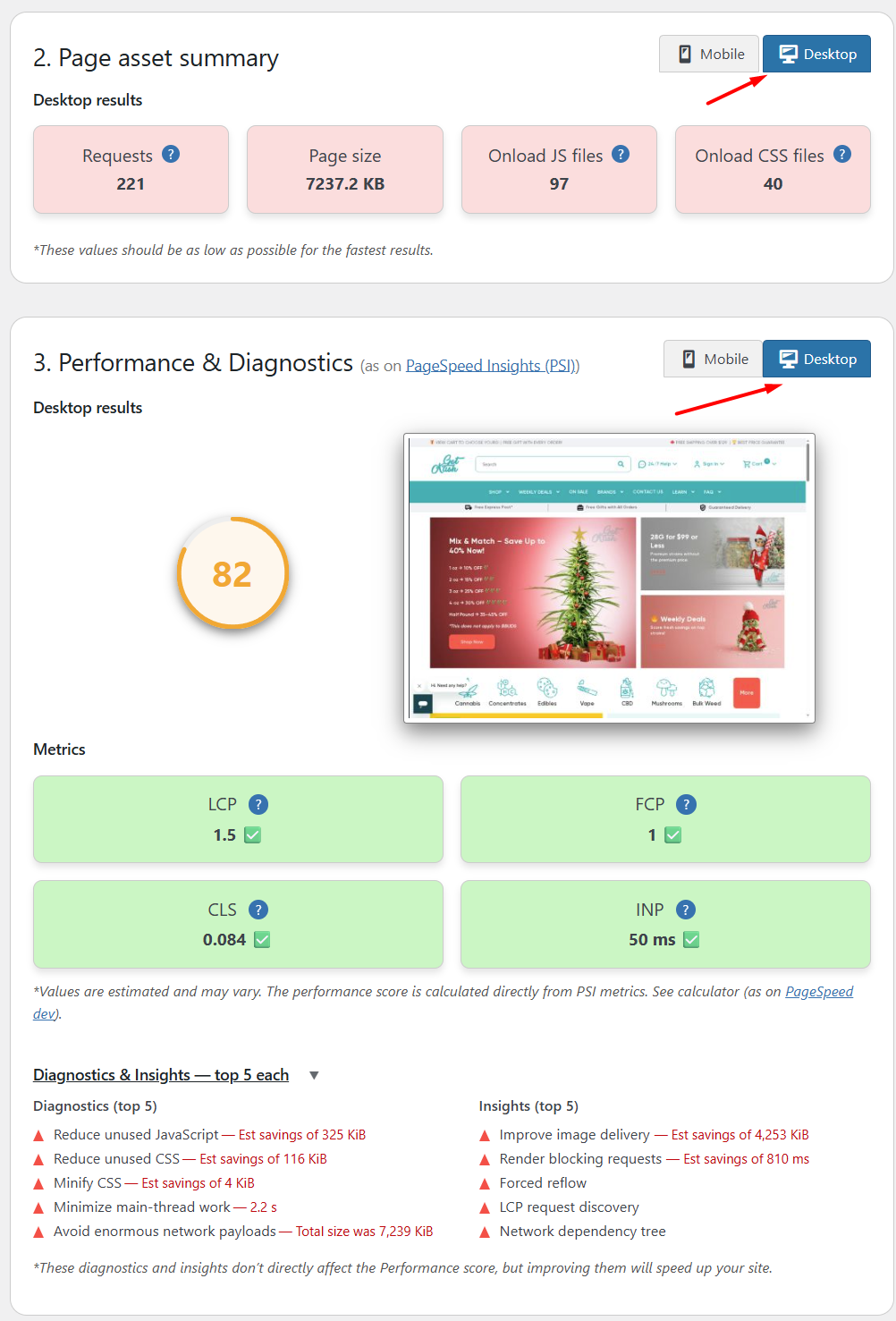 Mobile/Desktop results sorting - Mobile and desktop test functionality