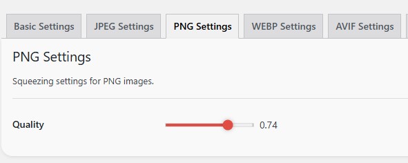 Squeeze's PNG compression settings