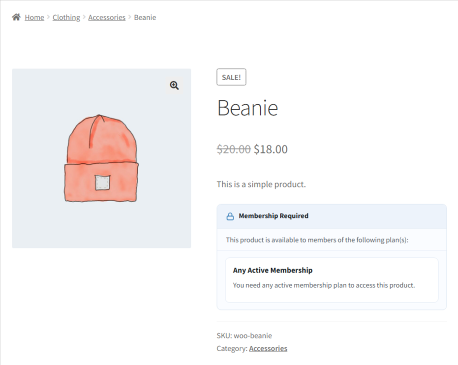 Membership Required Frontend View