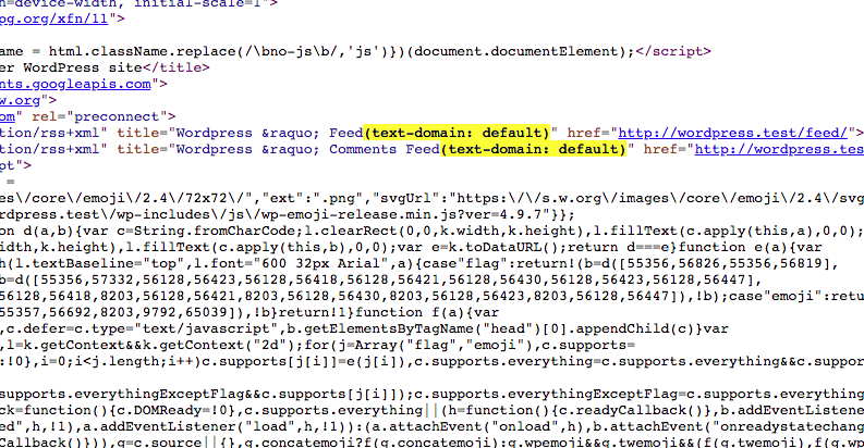 HTML attributes in the source code.
