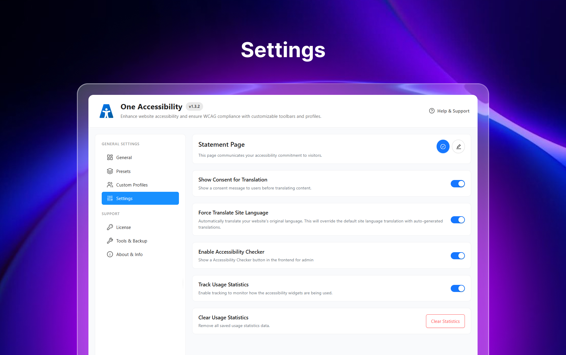 Custom profile creation and management interface