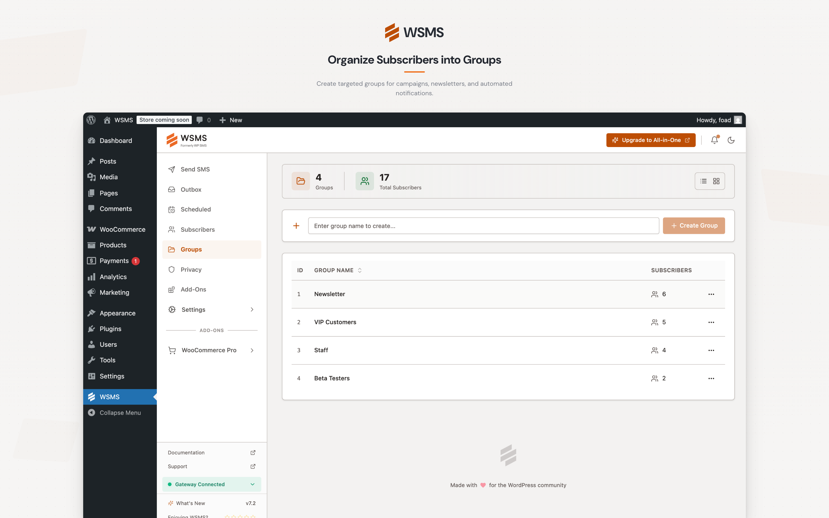 Subscriber Group Management