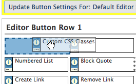 Drag and drop button settings.