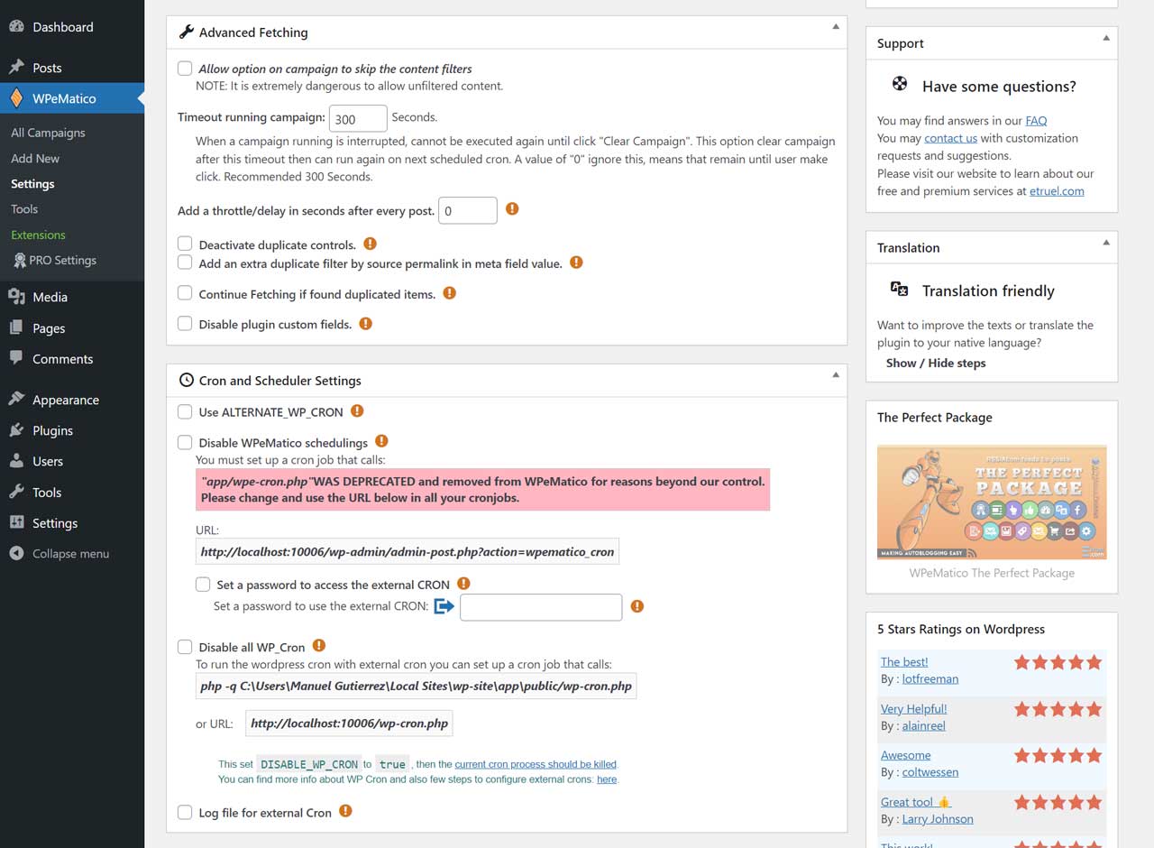 SimplePie Requirements Tests for troubleshooting.