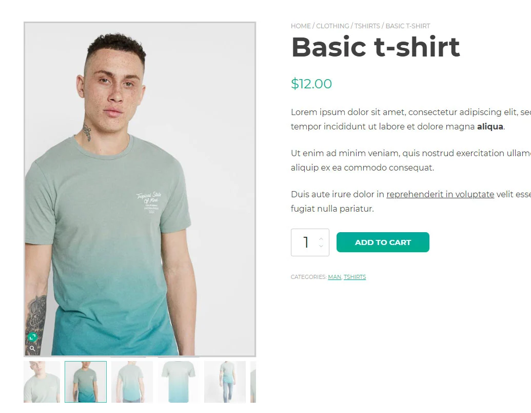 The zoom applied to a product image, showing zoomed image over the same image.