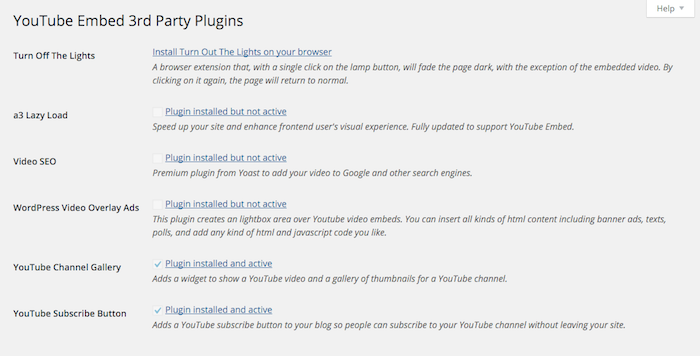 The third party plugins menu